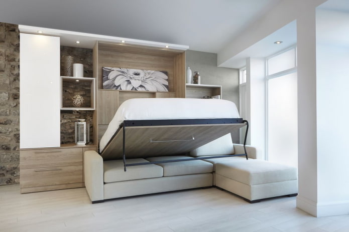 Verwandelbare Wohnwand im Wohnzimmer
