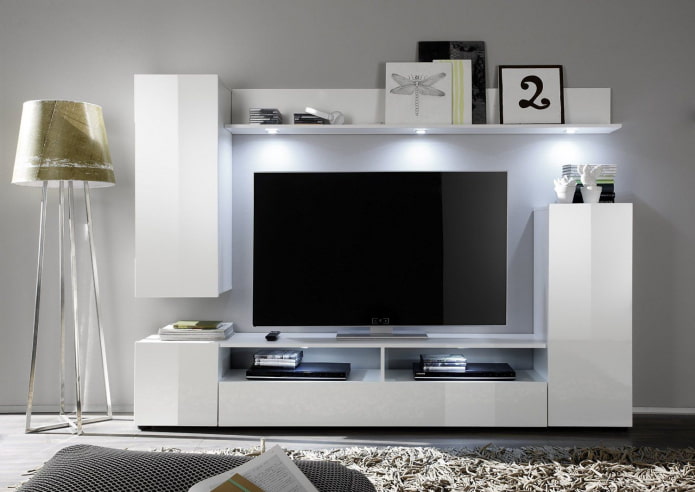TV-Wand im Wohnzimmer