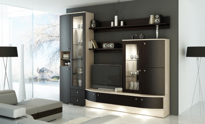 Wandschrank im Wohnzimmer
