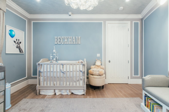 blaue Wände im Kinderzimmer