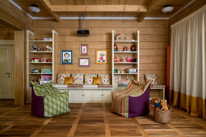 Holzwandverkleidung im Kinderzimmer