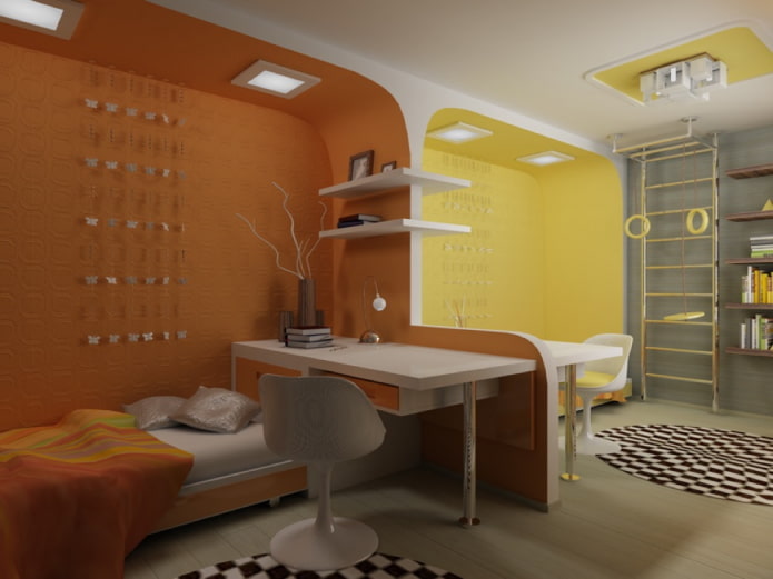 Wandgestaltung in einem Zimmer für Kinder unterschiedlichen Geschlechts