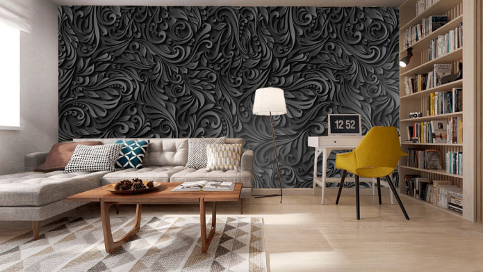 3D-Tapete im Wohnzimmer