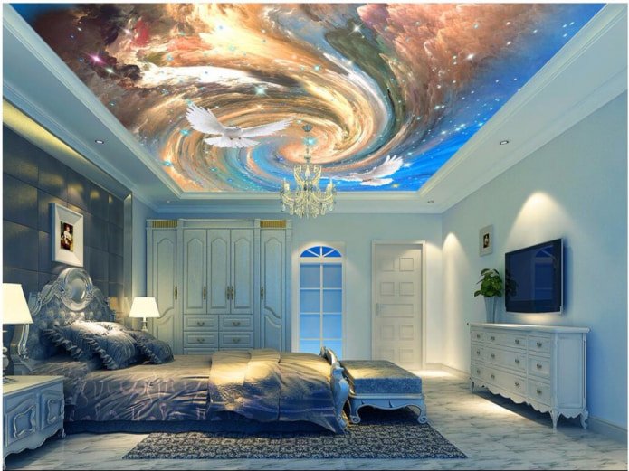3D-Tapete an der Decke