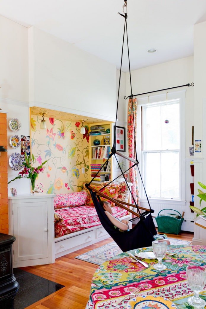 Boho-Stil im Interieur des Kinderzimmers