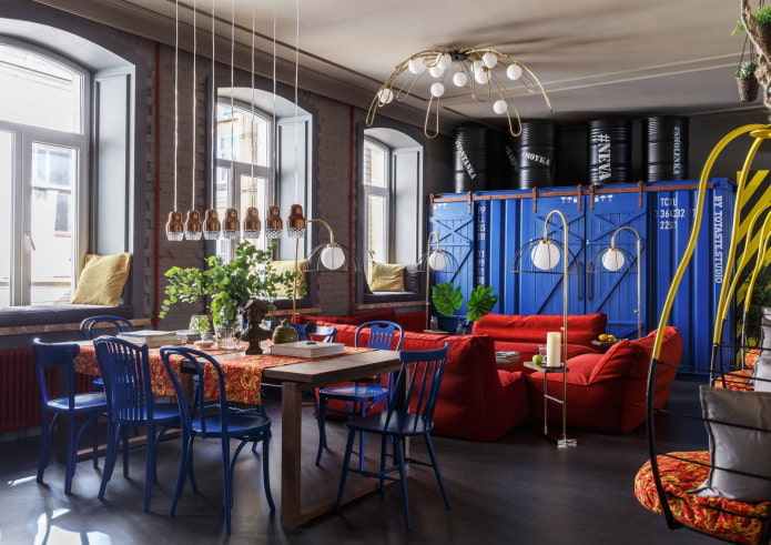 Mehrfarbiges Wohnzimmer