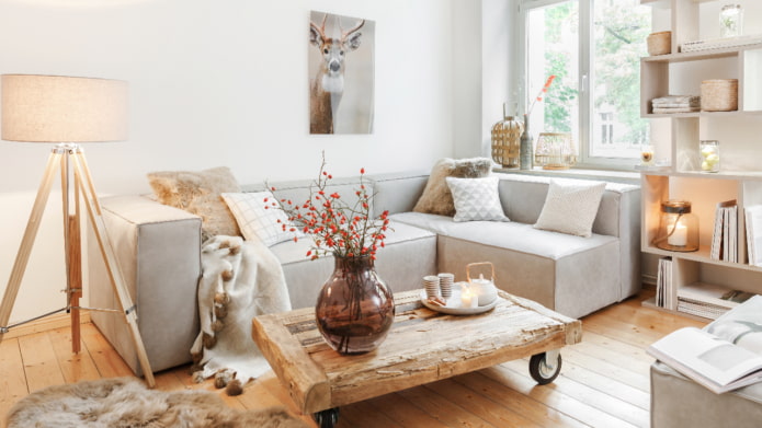 rahmenloses Sofa im Wohnzimmer