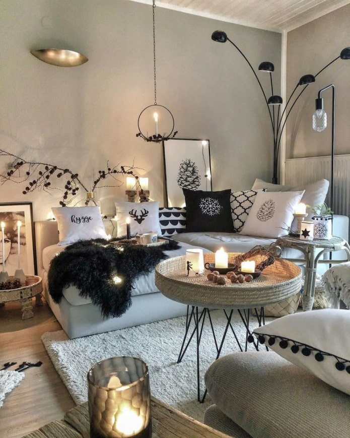 Kerzen im Wohnzimmer