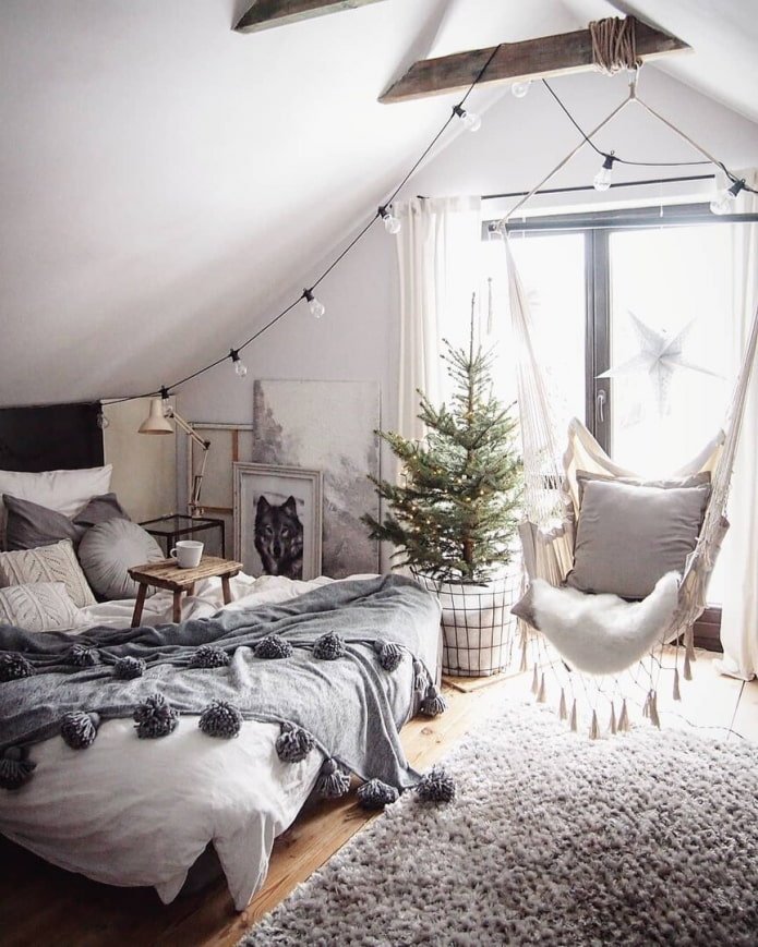 Hängesessel im Schlafzimmer