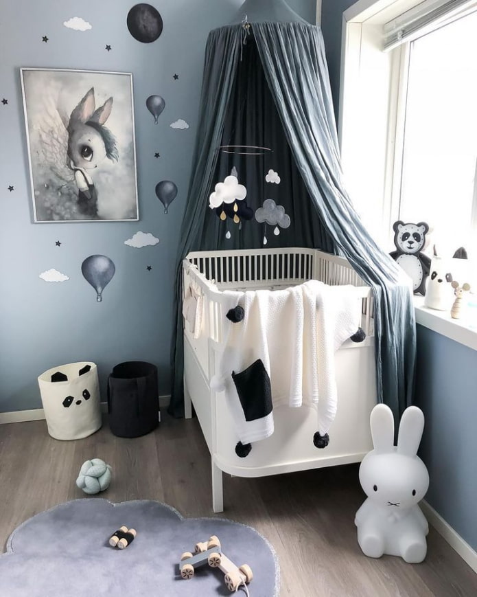 Kinderzimmer in kalten Tönen