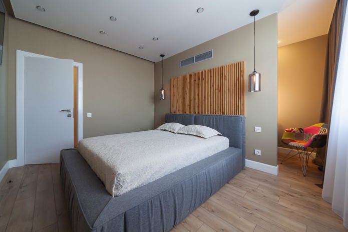 modernes Schlafzimmer in Grau-Beige
