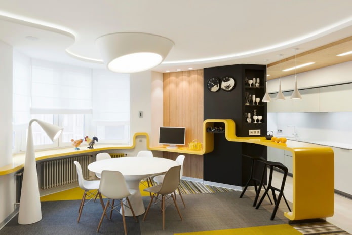 Küche-Esszimmer im modernen Stil
