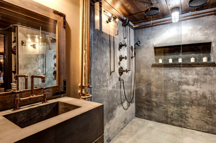 Beton-Badezimmer-Finish