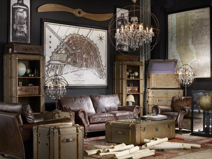 Steampunk-Wohnzimmerdekor