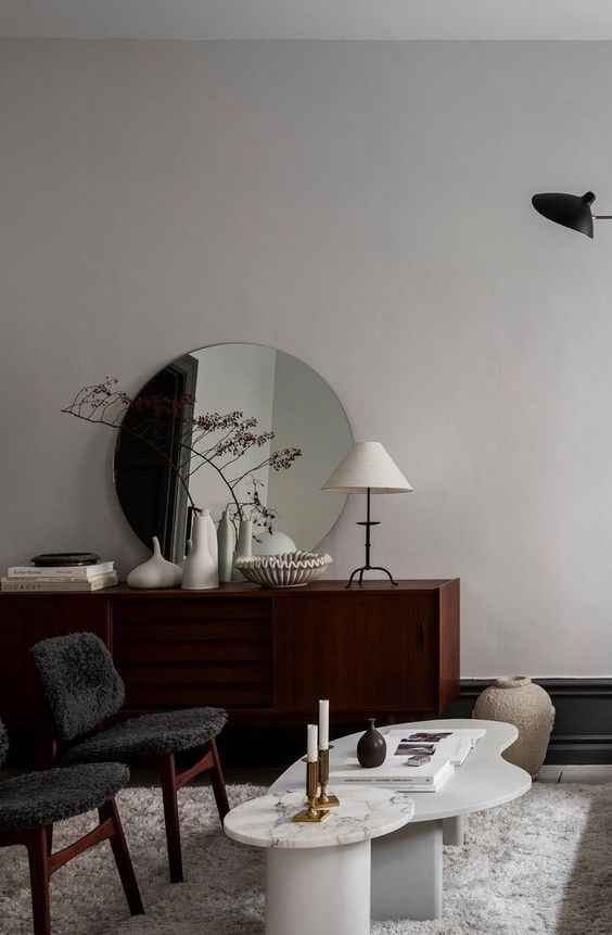 Wohnzimmer im Japandi-Stil