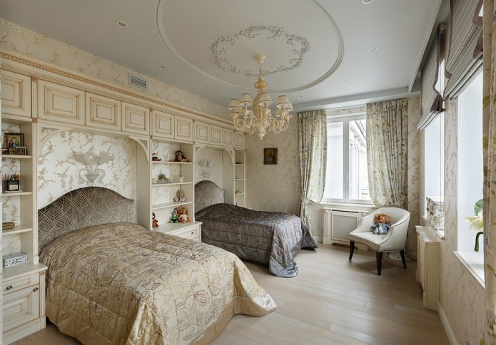 Klassisches Interieur für zwei Mädchen