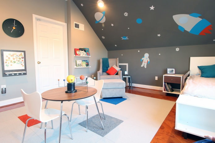 Kinderzimmer im Weltraumstil