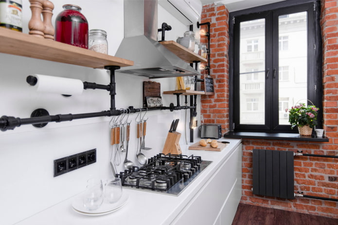 Arbeitsplatte im Loft-Stil