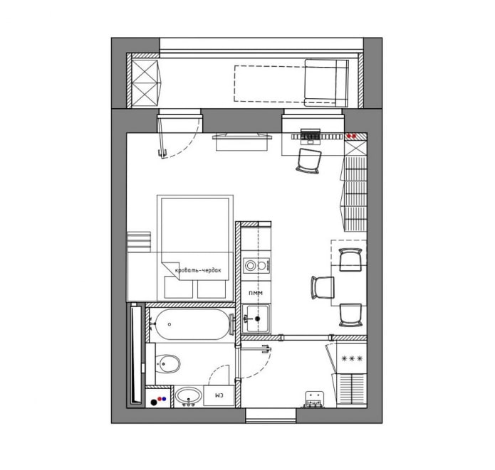 Diagramm mit Möbeln