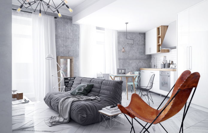 Studio-Interieur im Industriestil