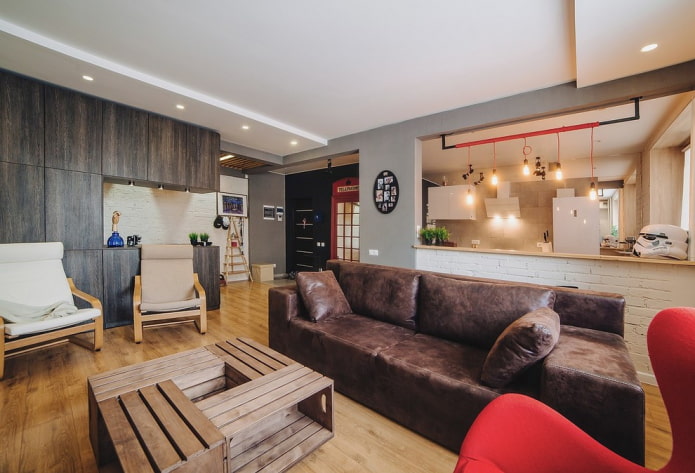 Studiodekoration im Loftstil