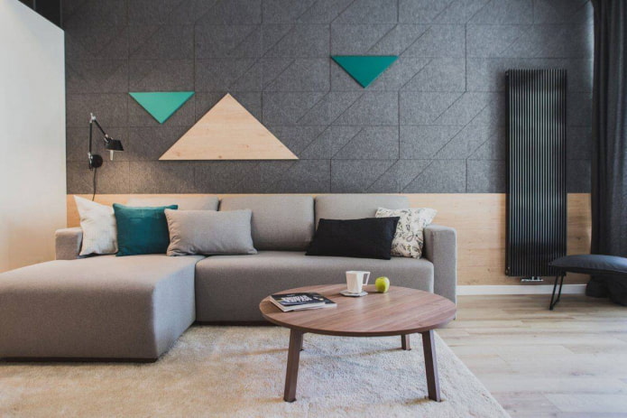 Filztapete im Wohnzimmer