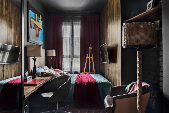 dunkelfarbiges Zimmer