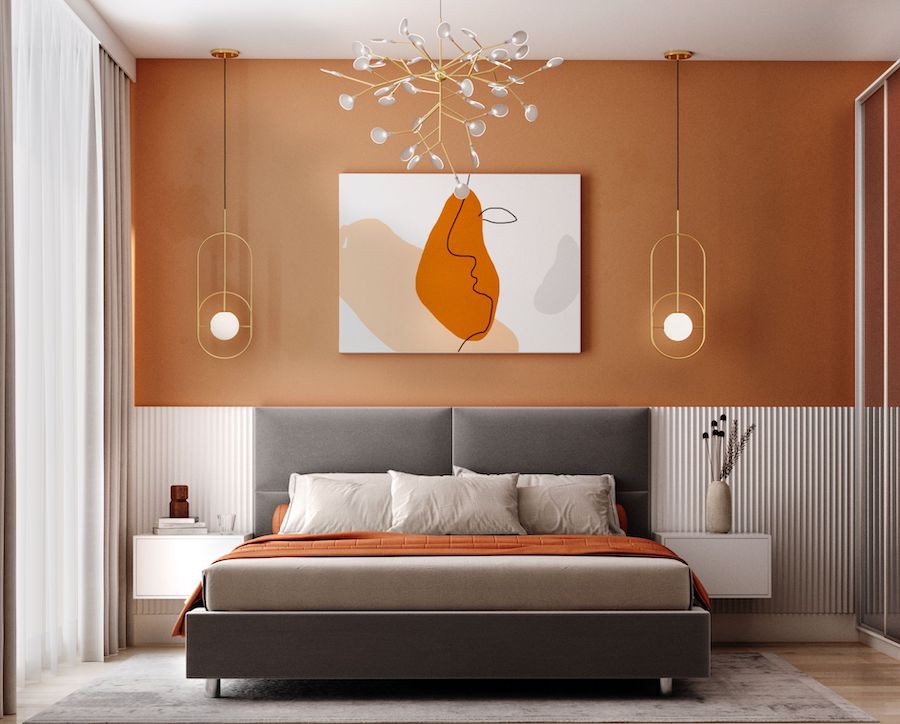 Terrakotta-Schlafzimmer