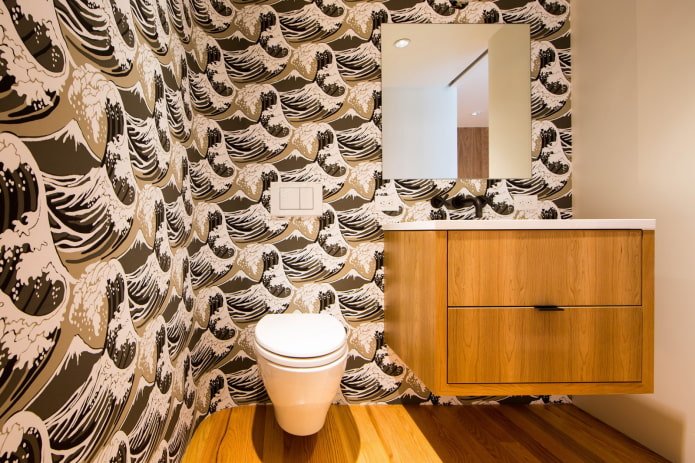 Tapete im Badezimmer