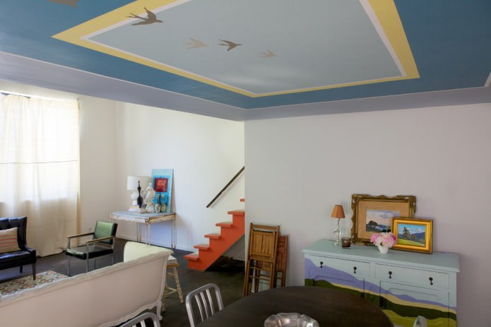 Blaue und gelbe Decke