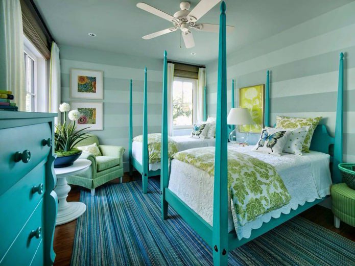 Tiffany-Farbe im Interieur 