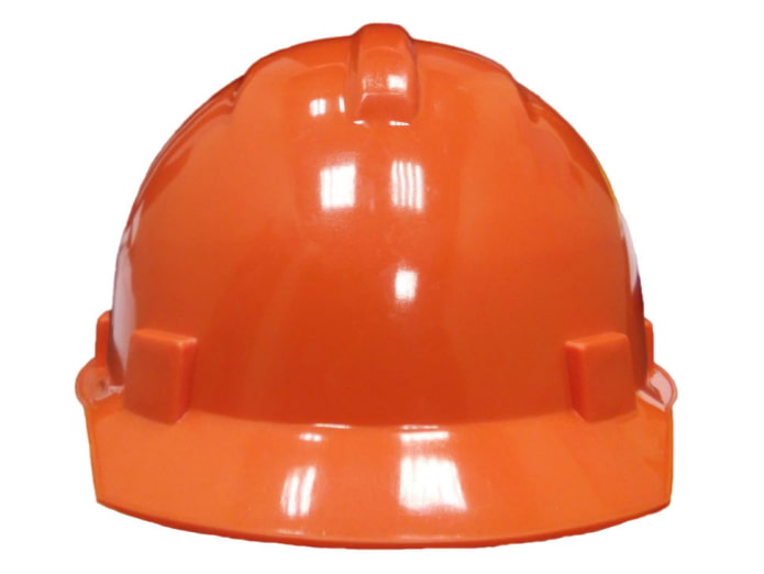 orangefarbener Helm
