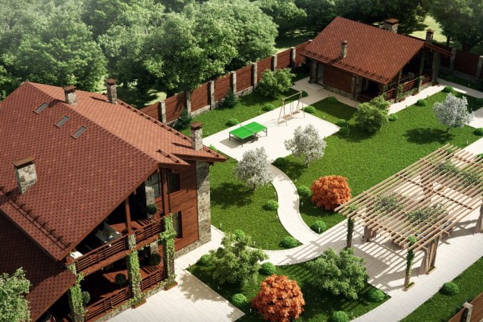 Grundstücksplan von 8 Hektar mit einer Pergola