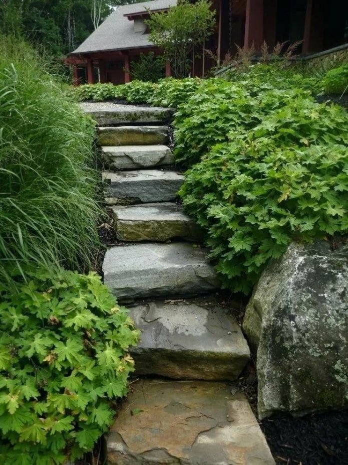 Steintreppe im Garten