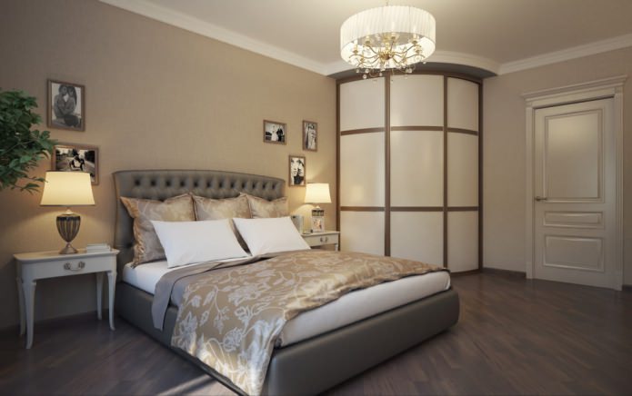 Eckkleiderschrank mit Radius im Schlafzimmer