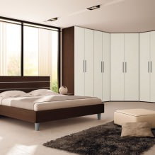 Eckschrank im Schlafzimmer: Arten, Inhalt, Größen, Design-7