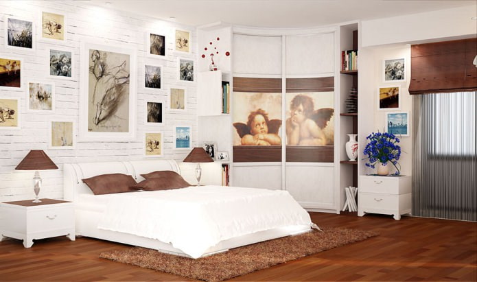 Eckkleiderschrank mit Radius im Schlafzimmer
