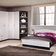 Eckschrank im Schlafzimmer: Arten, Inhalt, Größen, Design-11