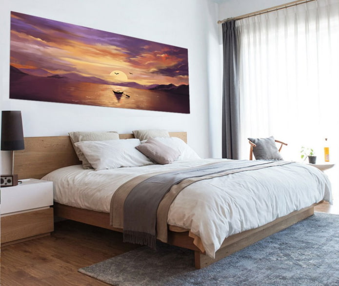 Meereslandschaft über dem Bett