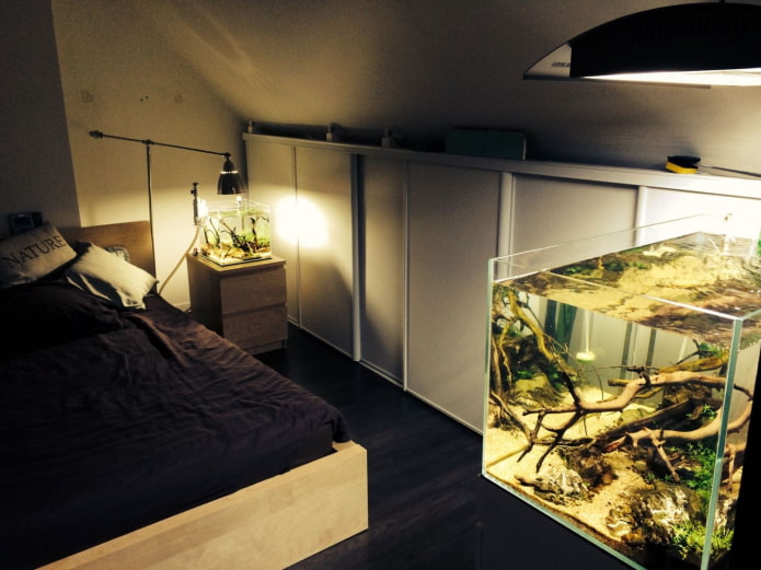 kleine Aquarien im Schlafzimmer