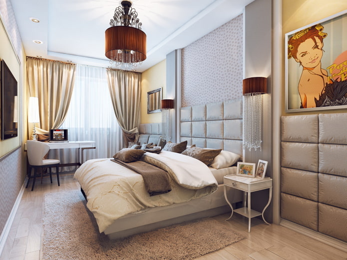 schmales Schlafzimmerdesign