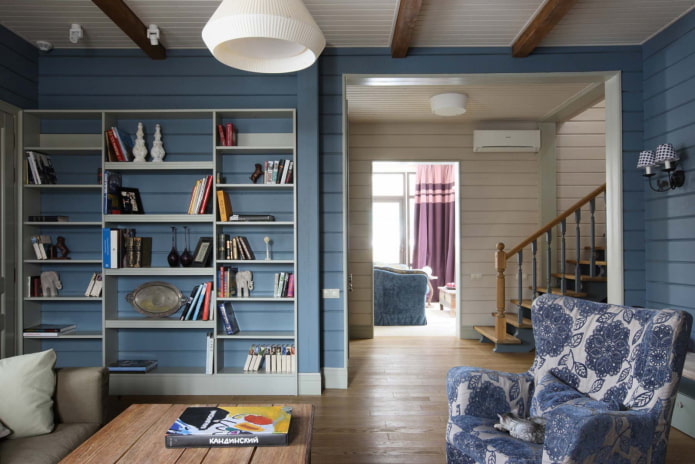 Wohnzimmer in Blau
