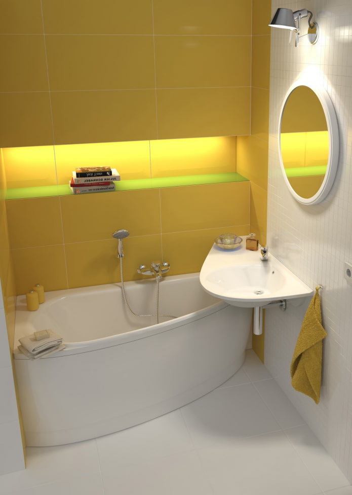 senffarbene Wand