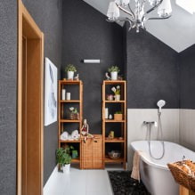 Badezimmerdesign im Dachgeschoss: Ausstattungsmerkmale, Farbe, Stil, Vorhangauswahl, 65 Fotos-0