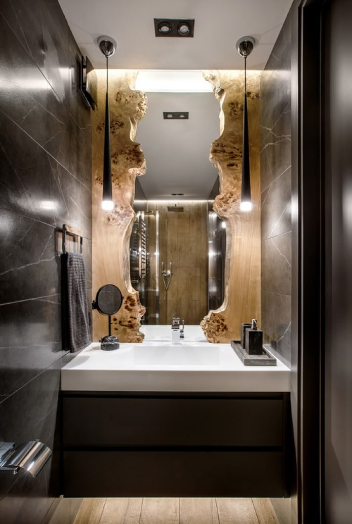 schwarzer Marmor im Badezimmer