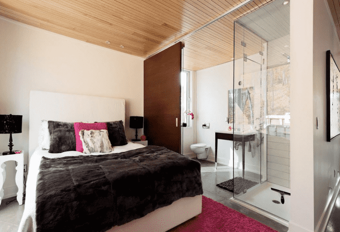Schlafzimmer mit Dusche