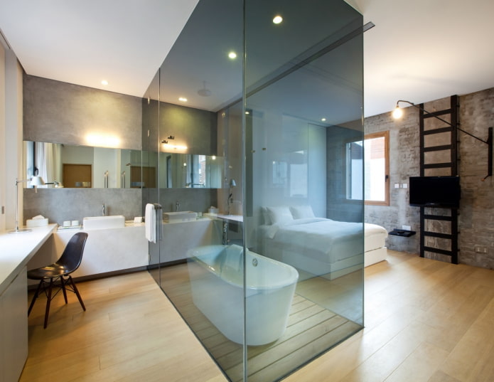 Badewanne mitten im Raum