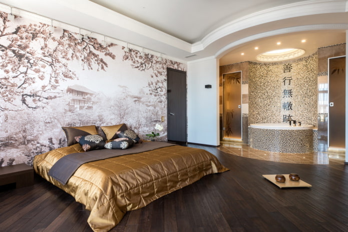 Badezimmer-Schlafzimmer im japanischen Stil