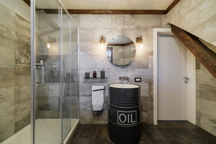Duschdesign im Loft-Stil
