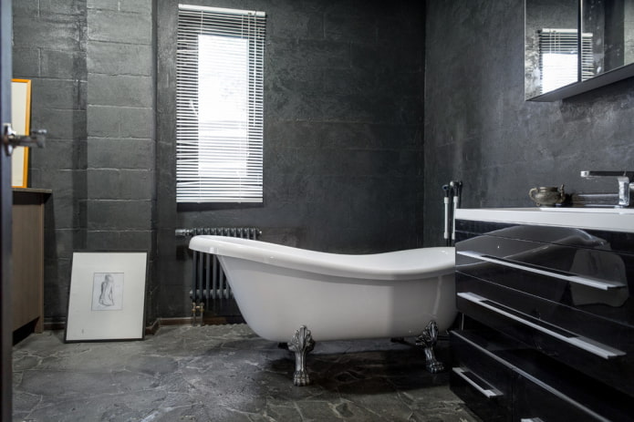 Farbschema eines Badezimmers in Loft-Stil
